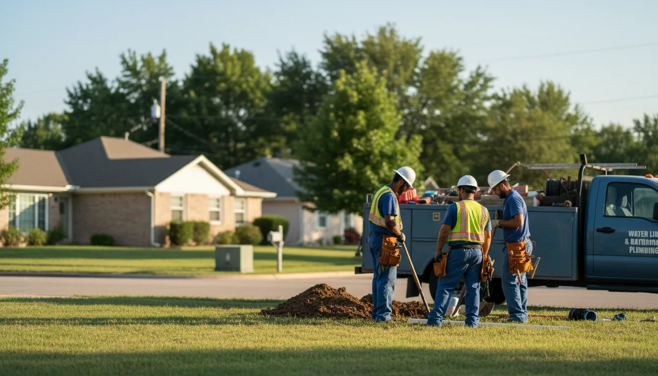 Residential water line and bathroom plumbing service in Quail, TX